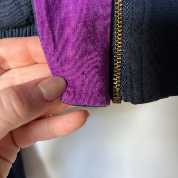 Marc by Marc Jacobs Ruffled Knit Zip Jacket Navy L - Picture 4 of 6